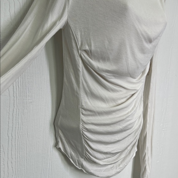Free People - NWT Sea Salt Ribbed Ivory Slouchy Long Sleeve Top Size Small - Picture 5 of 13